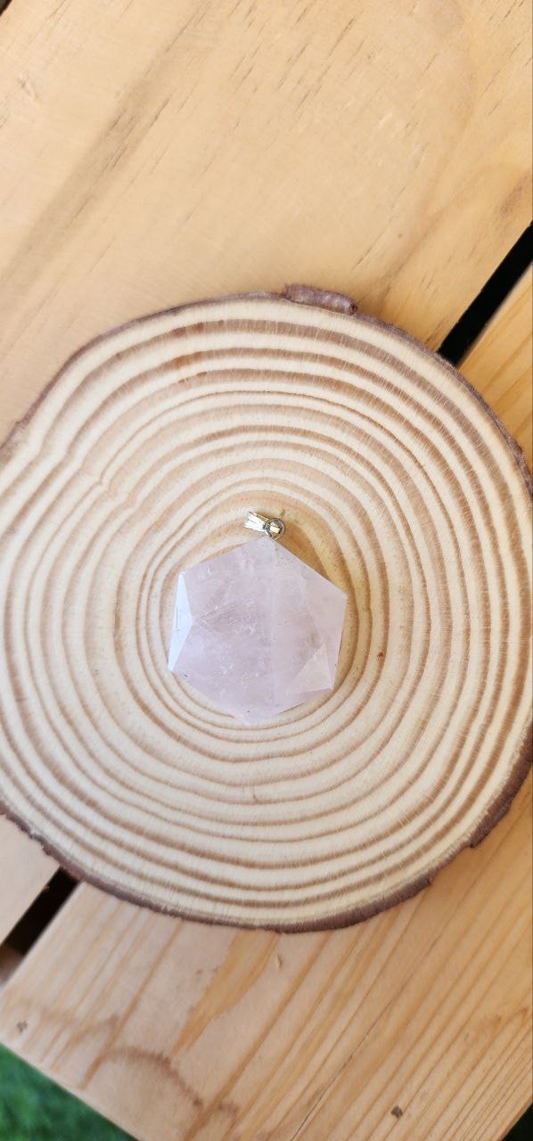 Star of David Pendant in Rose Quartz